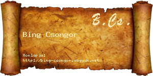 Bing Csongor névjegykártya